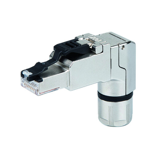 MFP8 90 degree Cat6A Field Term RJ45 Male Connector - Image 1