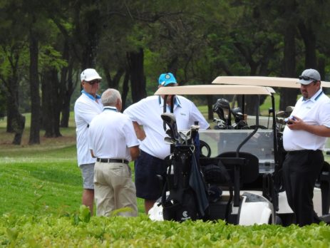 Getting ready to tee off